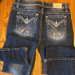 Miss Me Women's Dark Blue Curvey Boot Cut Jeans